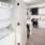 washer dryer and view of kitchen in j sol luxury apartments in arlington